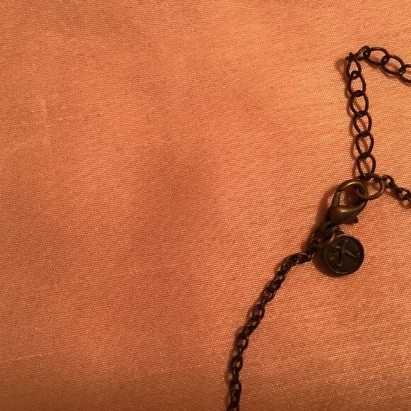 Dark Brown Metal Chain with Beads and Pendant - Picture 2 of 6